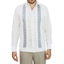 Guayabera de Lino Con Bordado a Mano Punto de Cruz Azul GUAYABERAS 