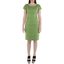 Apple Green Flounced 100% Linen Short Dress DRESSES