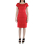 Vestido Corto de Lino 100% Color Rojo VESTIDOS