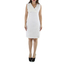 Sleeveless Open Collar Linen Short Dress DRESSES