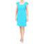 Turquoise Color Linen Evening Dress DRESSES