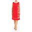 Beautiful Linen Red Dress With Details In Sand Color DRESSES