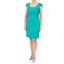 Vestido Corto de Lino 100% Color Verde Esmeralda VESTIDOS