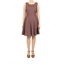 Short Brown Dress Embroidered Collar DRESSES