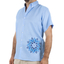 Camisa De Lino Color Azul Cielo Con Bordado y Alforzas CAMISAS
