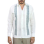 Guayabera Nieve Bordado en Punto de Cruz Lino 100% GUAYABERAS 
