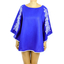 Royal Blue Linen Blouse With Handmade Embroidery TOPS