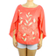 Top de Lino Color Coral Con Bordado Artesanal BLUSAS