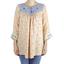 Blusa de Lino Pique Tejido Con Bordado a Mano Artesanal Color Mostaza BLUSAS
