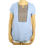 Top de Lino Color Azul Cielo con Telar de Pedal BLUSAS