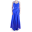 Vestido Largo de Lino 100% Azul Rey Con Alforzas VESTIDOS