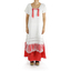 Hermoso Vestido Blanco Mexicano De Rebozo Morado Hecho a Mano MUJER