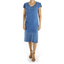Knee Length Dress Features a Beautiful Denim Fabric and Embroidery WOMEN