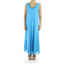 Long Blue Cotton Dress With Crochet a Mano Artesanal WOMEN