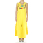 Yellow Color Elegant Handmade Embroidered Cotton Dress WOMEN