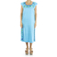 Vestido de Lino Color Aqua Con Bordado Artesanal VESTIDOS
