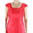 Pleated 100% Red Linen Short Dress DRESSES