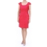 Pleated 100% Red Linen Short Dress DRESSES