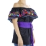 Black Cotton Handmade Colorful Hand Embroidered Blouse TOPS