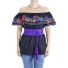 Black Cotton Handmade Colorful Hand Embroidered Blouse TOPS