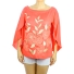 Top de Lino Color Coral Con Bordado Artesanal BLUSAS