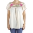 Ivory Color Linen Hand Embroidered Blouse TOPS