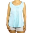 Casual Pure Linen Aqua Color Top TOPS