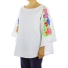 White Linen Top With Handmade Colorful Embroidery Mexican Art One Size TOPS