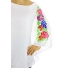 White Linen Top With Handmade Colorful Embroidery Mexican Art One Size TOPS