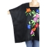 Black Linen Top With Handmade Embroidery Mexican Art TOPS