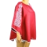Red Linen Top With Handmade Embroidery Mexican Art TOPS
