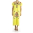 Vestido de Algodon Amarillo Con Bordado a Mano MUJER