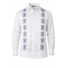 Guayabera De Lino Italiano Blanco Bordado a Mano GUAYABERAS 