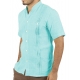 aqua linen shirt
