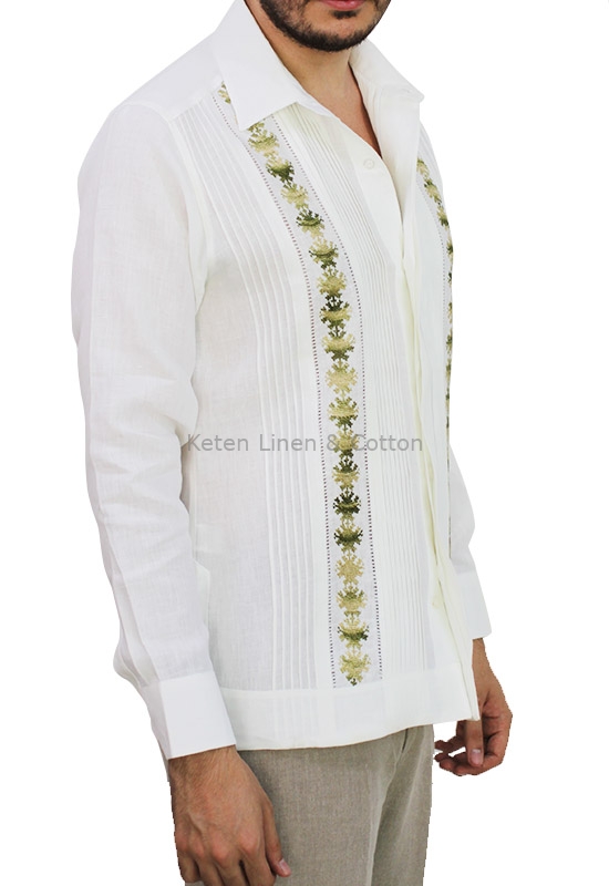 camisas de hombre bordadas a mano