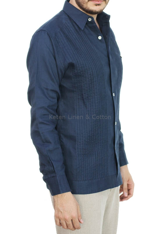 Guayabera Presidencial 100 de Lino Con Alforzas