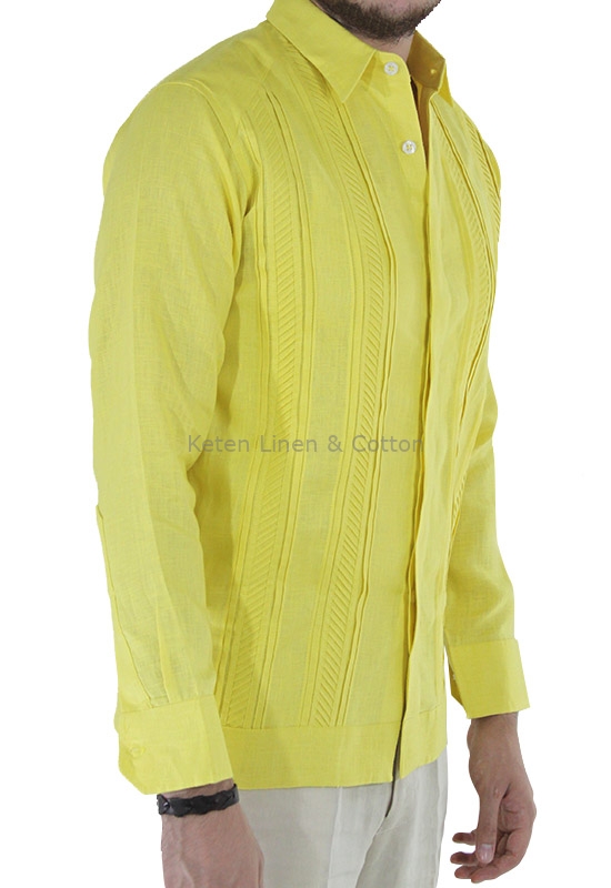 Guayabera amarilla top