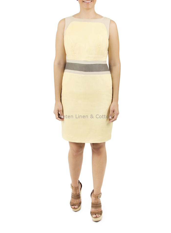 Vestido Amarillo con Franja Caf