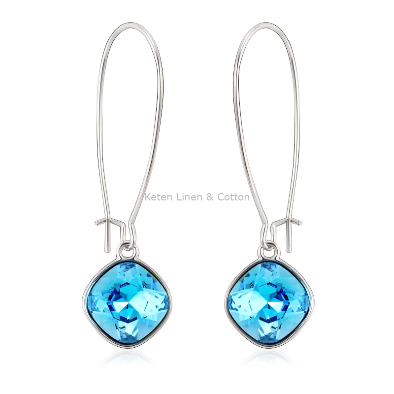 Blue swarovski on sale crystal earrings