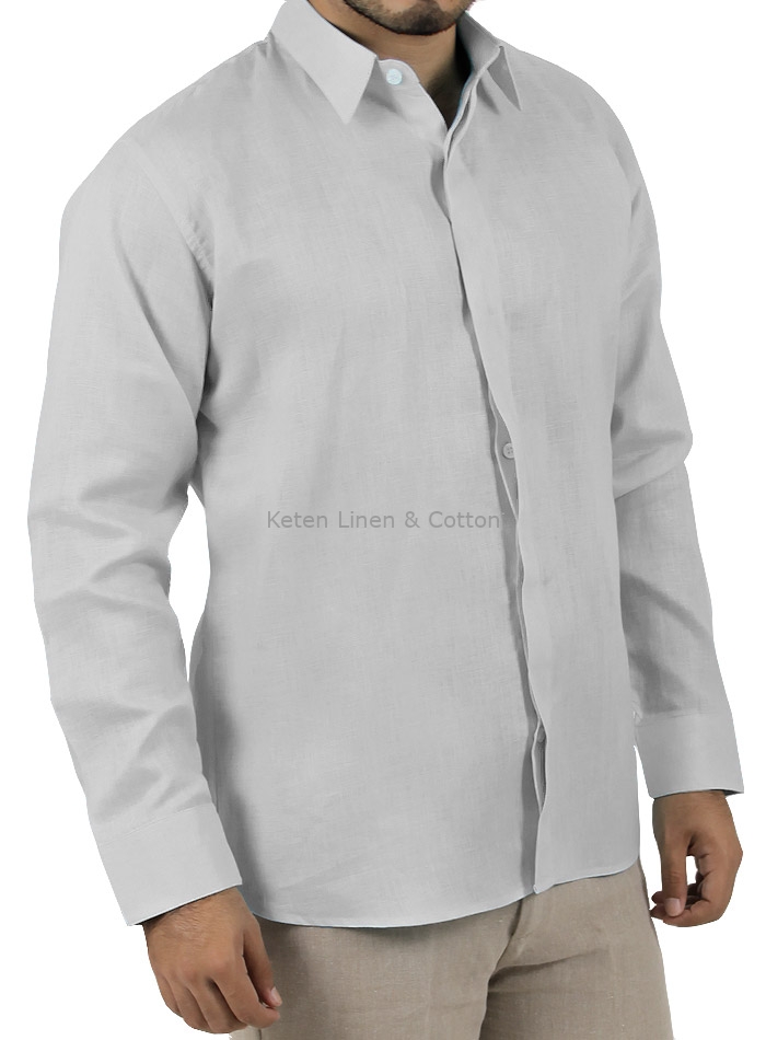 Linen grey best sale shirt