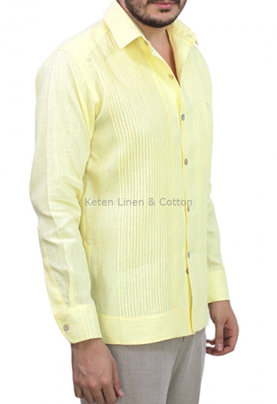 Guayabera amarilla clearance
