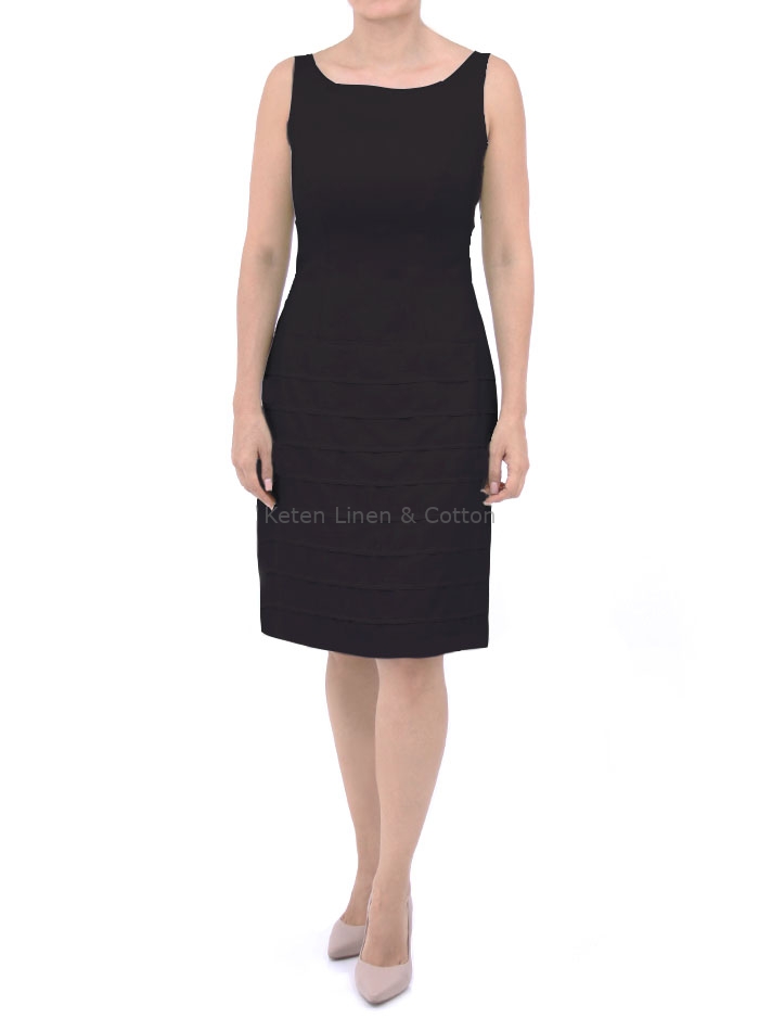 Vestido de Lino Negro Sin Mangas