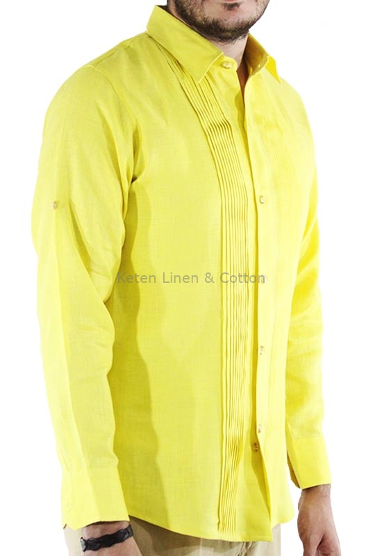 Camisa color amarillo para hombre top