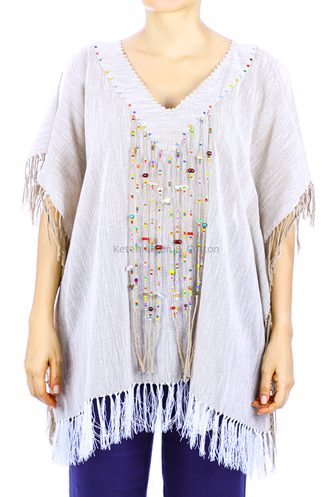 Handmade Mexican Women's Linen Handmade Crochet Top