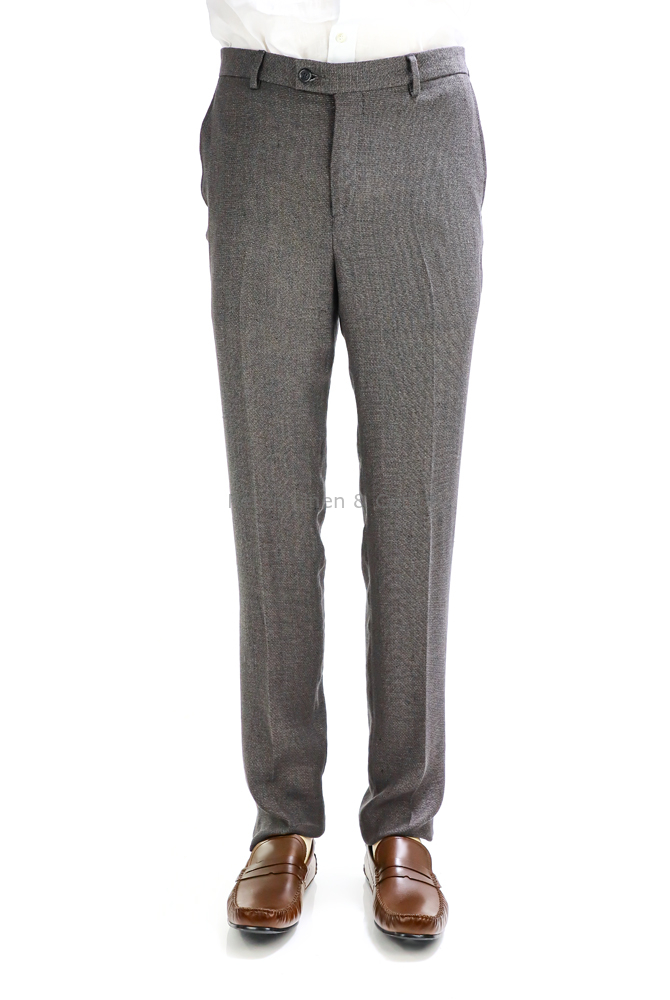 Fresco Jugar con trigo Pantalón de Lino Pique Natural Color Gris Oscuro Para Hombre