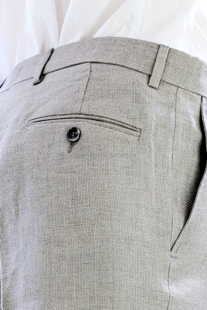 Dark Gray Natural Pique Linen Pants for Men